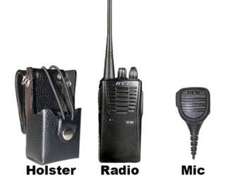Handheld Radio Package with Speaker, Mic, and Holster